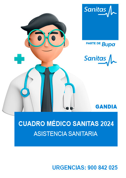 Cuadro médico Sanitas Gandía 2023